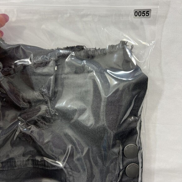 Billabong Button Fly Raw Hem Distressed Black Jean Short J204GBUT Size 26‎ - Picture 12 of 12